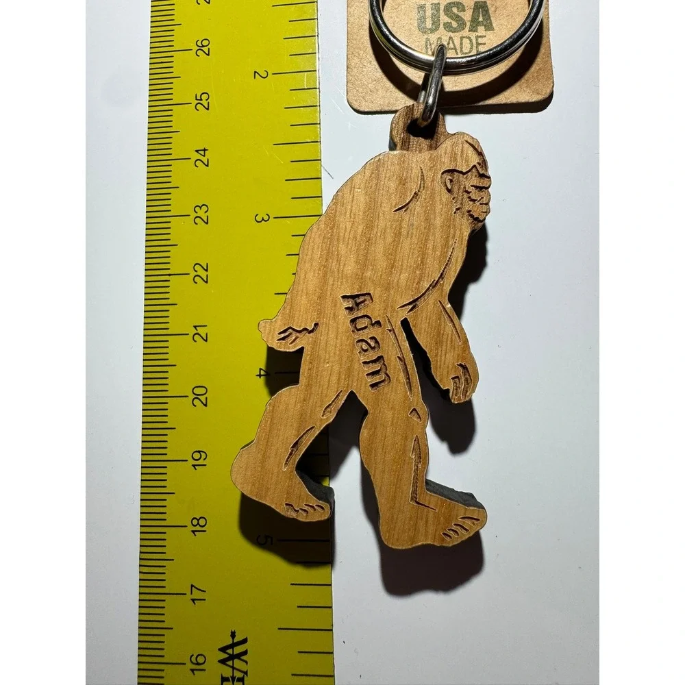 Wayne Carver Reclaimed Wood Bigfoot Keychain Adam Lake Crescent USA Made